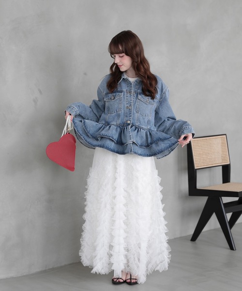 Myu（ミュー） デニムジャケット gジャン FRILL DENIM JACKET