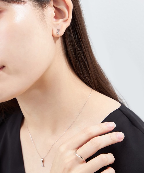 ピアス K10WG ダイヤモンド ピアス レディースの画像