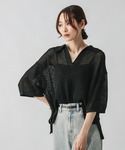 「GLOBAL WORK」 半袖ニット MED...の詳細画像4