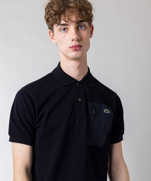 「LACOSTE」 半袖ポロシャツ 5 ブラック メンズ_画像6