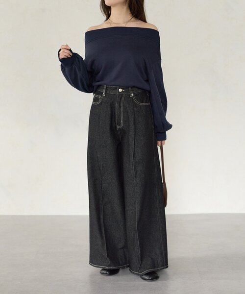 「Thevon」 デニムパンツ M ブラック レディース_画像7