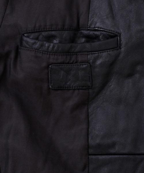 TROVE 本革 レザージャケット ライダース パッチワークデザイン トローヴ TROVE 本革 レザージャケット ライダース パッチワークデザイン