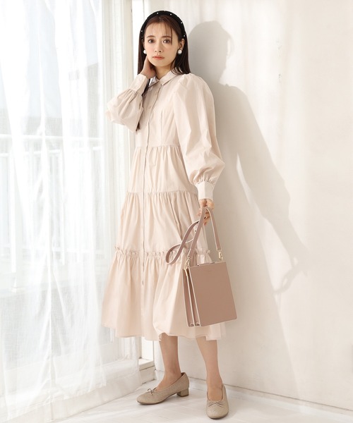 one after another NICE CLAUP ワンピース ティアードロングシャツ