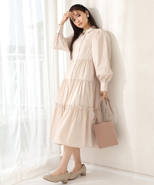 one after another NICE CLAUP ワンピース ティアードロングシャツ