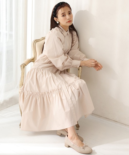 one after another NICE CLAUP ワンピース ティアードロングシャツ