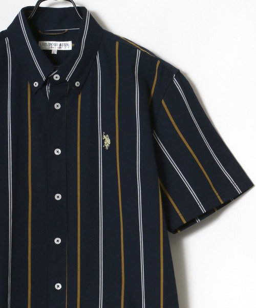 U.S POLO ASSN 五分袖ロングシャツ ストライプ ワンポイント LL ユーエスポロアッスン U.S. POLO ASSN. ＜USPOLOASSN＞綿100