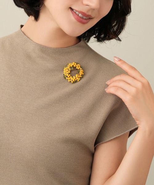 ヴァンドームブティック ブローチ ミモザ リースブローチ レディース