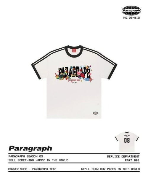 Paragraph tシャツ Paragraph(パラグラフ)/Smile Happy Ringer T