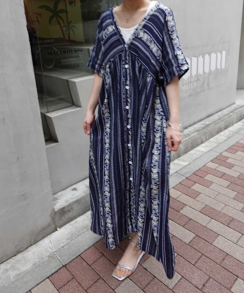 期間限定! DKNY フローラル Vネック ワンピース DAY CLOSET ワンピース レディース Vネック花柄ウエスト絞り