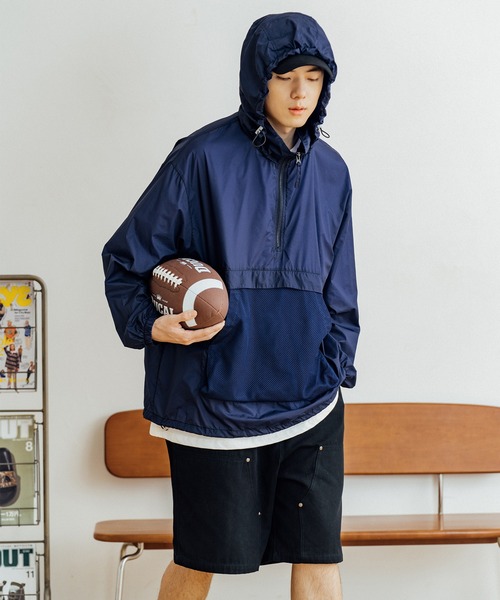 マウンテンパーカー ウインドブレーカー 「HOOK」軽量UVカットメッシュ