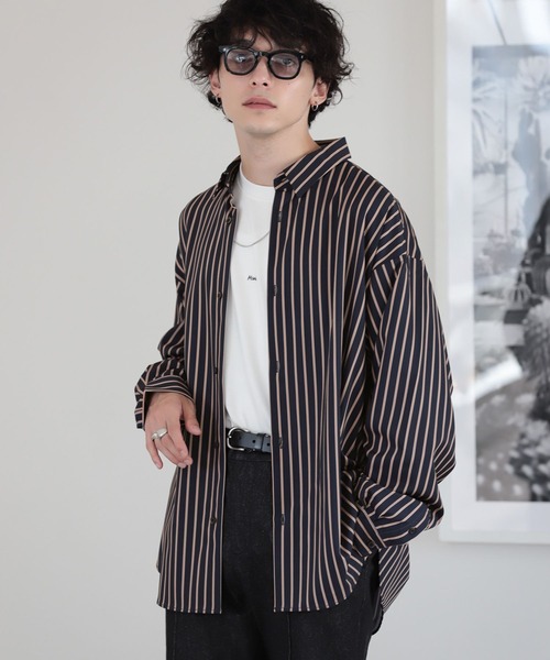 RAGEBLUE シャツ 「LUXURY+EASY」LOOSE STRIPE SHIRTS /ラグイージー