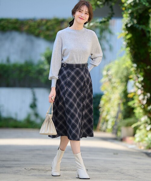 ANY SIS（エニィスィス） スカート 「洗える」ベルトポイントフレア