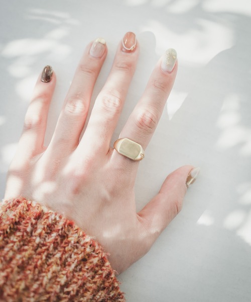 MUG 指輪 リング 「CALM」BRASS Square Signet Ring レディース