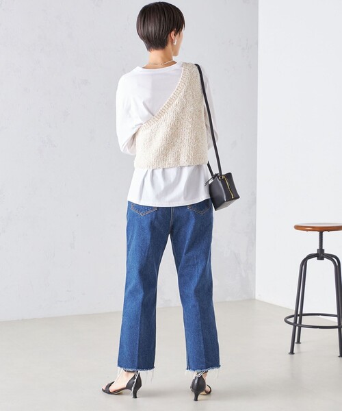 ベスト ジレ 「手洗い可能」カールヤーン スパンコール ワンショルダー 24SS  レディース SHIPS ベスト ジレ 「手洗い可能」カールヤーン スパンコール