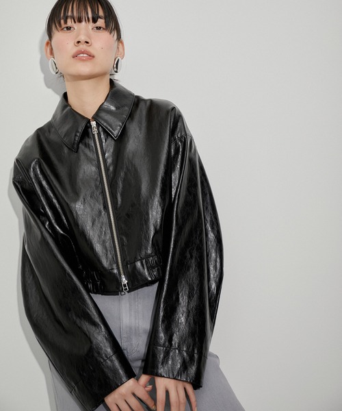 ADAM ET ROPE'のショート丈ブルゾン セール】【WEB限定】シアーショートブルゾン(505941933