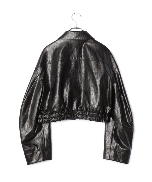 ADAM ET ROPÉ FEMME フェイクレザーショートブルゾン ADAM ET ROPE' ブルゾン アウター フェイクレザーショート