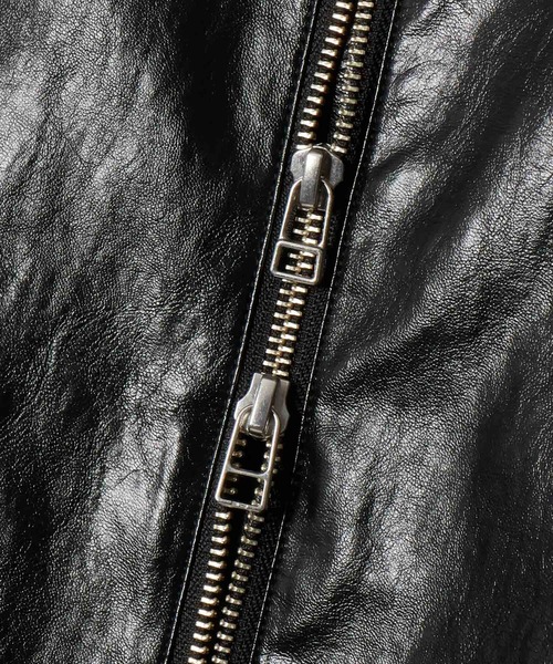 ADAM ET ROPE' ブルゾン アウター フェイクレザーショート
