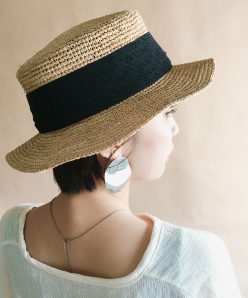 ☆オリエントミリナリー ラフィア透かし編みクロッシェハット☆ 透かし編みラフィアバケットハット｜J'aDoRe JUN ONLINE OUTLET