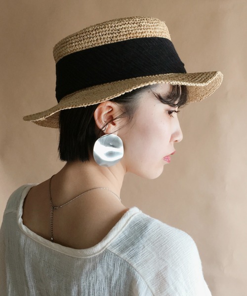 ☆オリエントミリナリー ラフィア透かし編みクロッシェハット☆ ORIENT MILLINERY ラフィア透かし編み帽子 PALOMA - メルカリ