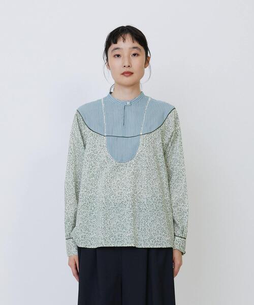 LOISIR シャツ ブラウス リバティプリントパッチワークブラウス 