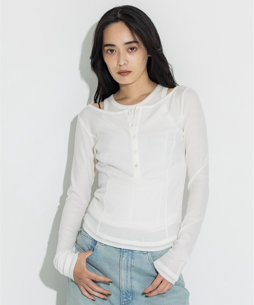 STUDIOUS トップス STUDIOUS（ステュディオス） ヘンリーネック tシャツ 「STUDIOUS