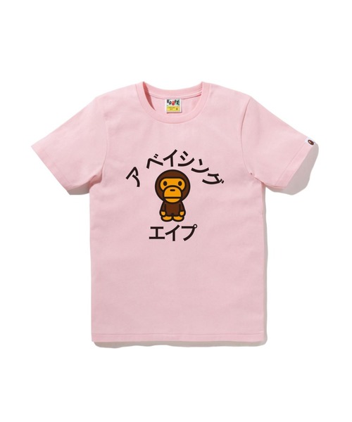 tシャツ BABY MILO KATAKANA COLLEGE TEE レディース A BATHING APE tシャツ BABY MILO KATAKANA COLLEGE TEE