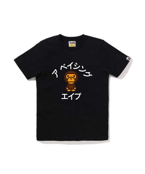 tシャツ BABY MILO KATAKANA COLLEGE TEE レディース A BATHING APE tシャツ BABY MILO KATAKANA COLLEGE TEE