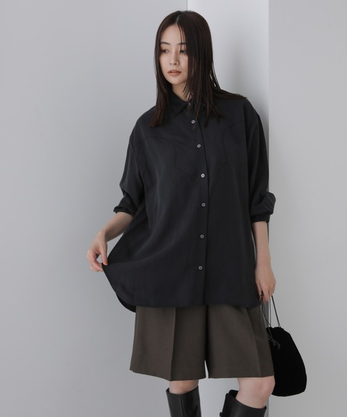 ブラウス シャツ 「ZOZO限定」フィブリルツイルウエスタンシャツ レディース