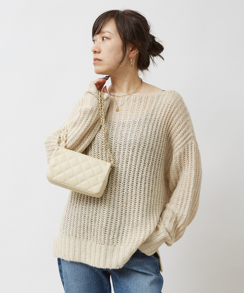 Rouge vif ニット セーター シアーモヘヤミックス畔プルオーバー