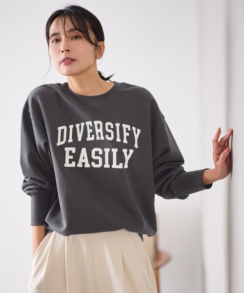 ANY（エニィ） tシャツ 「洗濯機可」裏起毛スウェットロゴプルオーバー