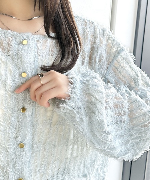 mily bilet カーディガン 「mily bilet」上質なフェザー素材が生み出す