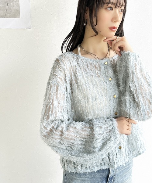 mily bilet カーディガン 「mily bilet」上質なフェザー素材が生み出す