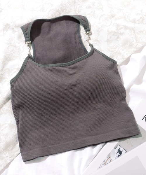 タンクトップ ノースリーブ FABRIC COMBINATION TANK レディース Lace Ladies タンクトップ ノースリーブ バックル付き