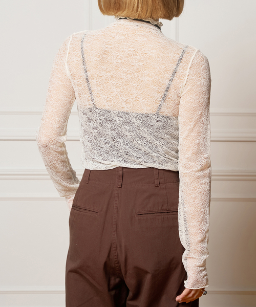 tシャツ IENA LA BOUCLE シュリンクレースカットソー レディース IENA LA BOUCLE tシャツ シュリンクレースカットソー レディース