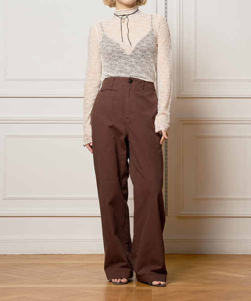 IENA LA BOUCLE tシャツ シュリンクレースカットソー レディース