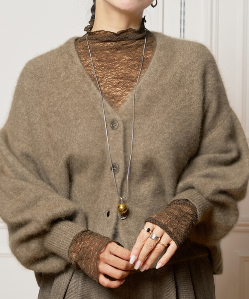 IENA LA BOUCLE tシャツ シュリンクレースカットソー レディース
