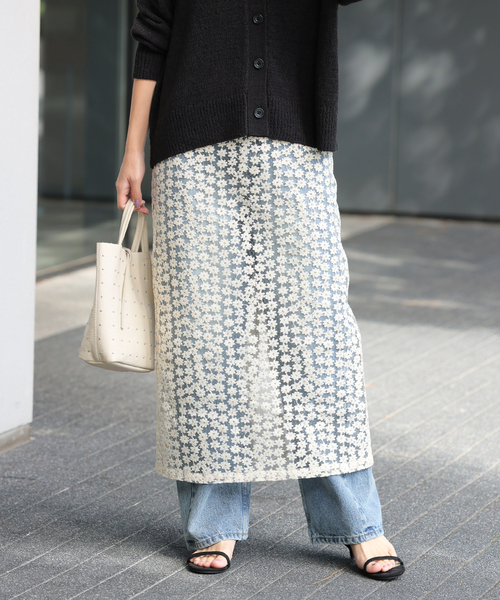 JOURNAL STANDARD relume スカート フラワーレースナロー