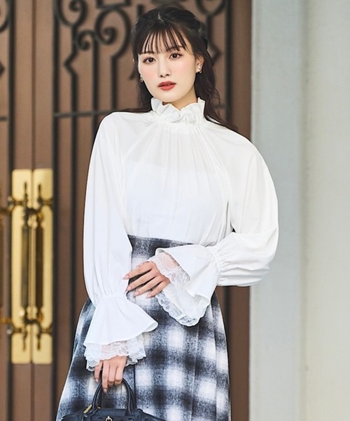 SWINGLE（スウィングル） ブラウス シャツ 「鶴嶋乃愛コラボ」フリル