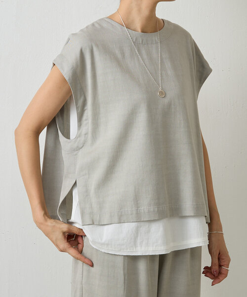 ブラウス シャツ ショートベスト レディース