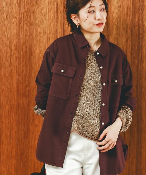ブラウス シャツ パールボタンシャツ レディース