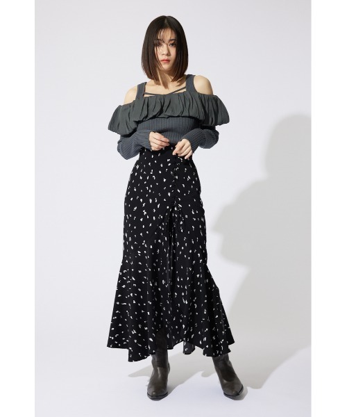 rienda（リエンダ） ロング スカート レースアップマーメイドスコート