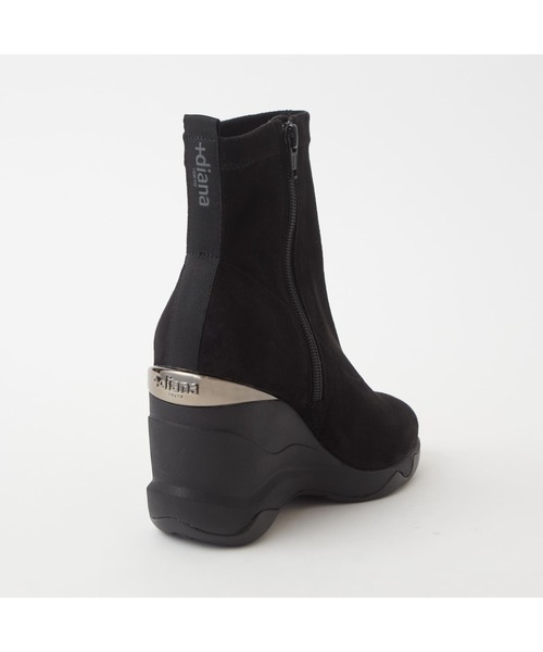 【新品未使用】DIANA ショートブーツ　ブラック　サイドジップ　スウェード 新品未使用 ダイアナ ショートブーツ サイドジップ 本革 黒 24 5cm