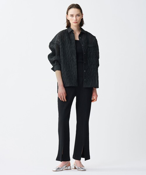 uncrave アンクレイヴ カットジャガード ブラウス トップス uncrave（アンクレイヴ） ブラウス シャツ シアー ジャガード シャツ