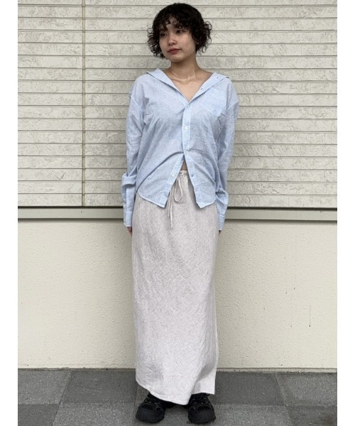 GAP スカート リネンブレンドスリットミディスカート : ZOZOTOWN