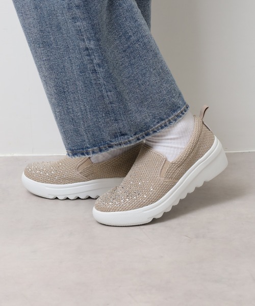 kitson（キットソン） スリッポン 厚底ウェーブソール 軽量 ラメ入り