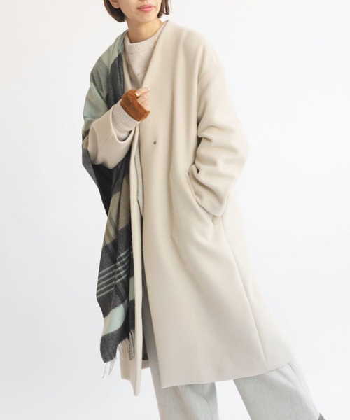 IENA 日本製 ロングコート 36 IENA（イエナ） ノーカラーコート 36 グレー レディース : ZOZOTOWN