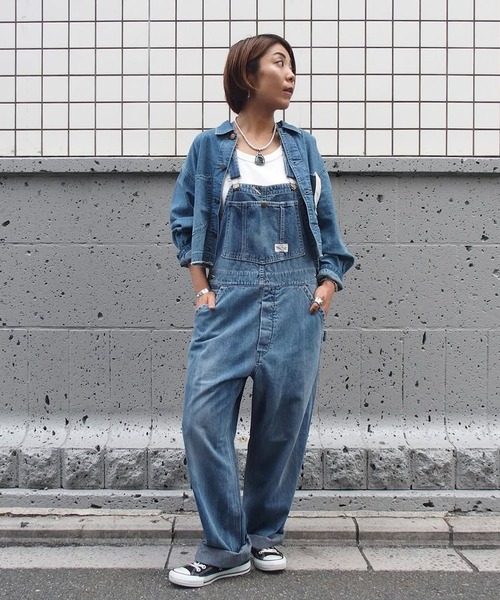 良品【Johnbullオーバーオール】 綿100% Lサイズ ブルー Johnbull（ジョンブル） オーバーオール サロペット 「UNION HERCULES
