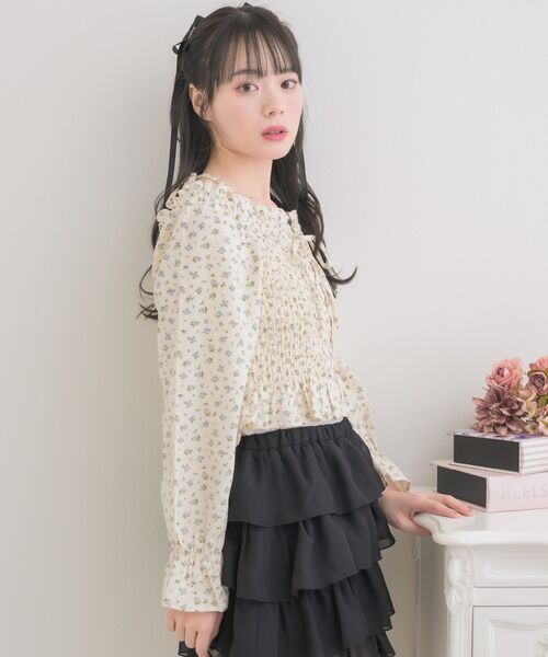 gentil⬛️レースブラウス Emsexcite ブラウス シャツ レースアップオフショルBL