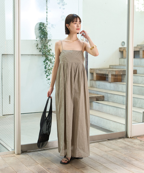 Rouge vif Anna ワンピース シルバードット刺繍ワンピース