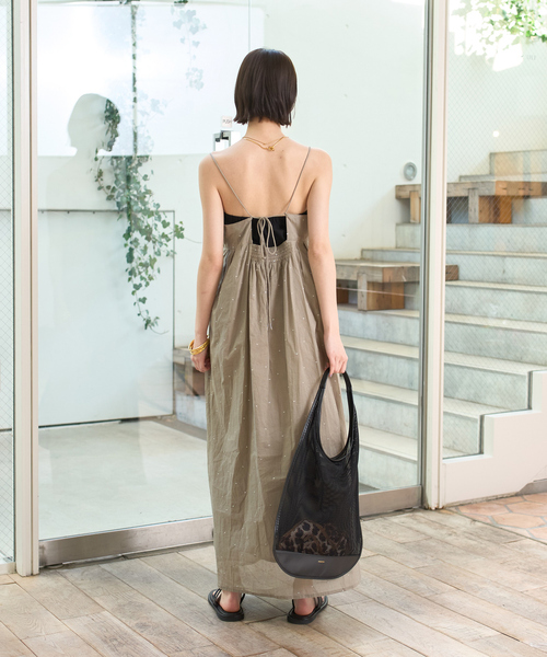 Rouge vif Anna ワンピース シルバードット刺繍ワンピース